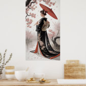 Poster Kimono et fleurs de cerisiers (Cuisine)