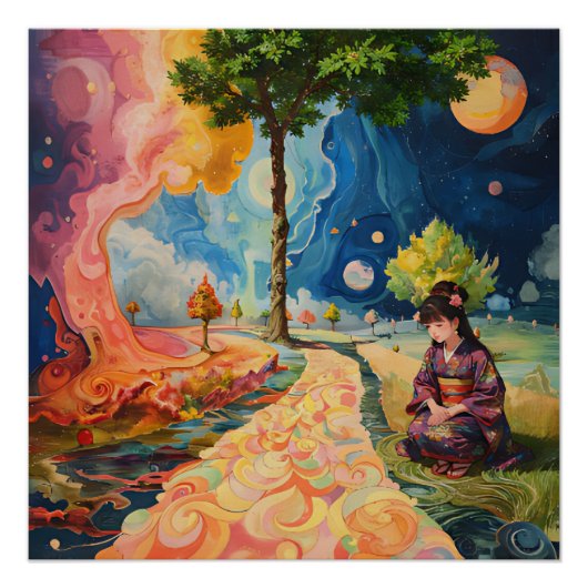 Poster kimono girl (Devant)