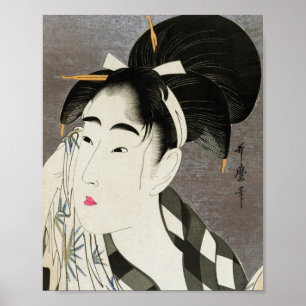 Poster Kimono japonais Vintage asiatique geisha