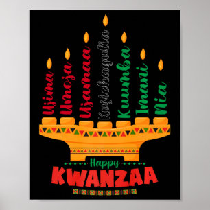 Poster Kinara Sept Bougies Principes De Kwanzaa Happy K