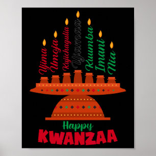 Poster Kinara Sept Bougies Principes De Kwanzaa Happy K