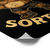 Poster Kinda Fit Sorta Fat - Funny Gym Bear Weightlifting (Coin)