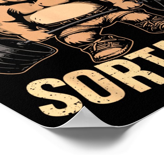 Poster Kinda Fit Sorta Fat - Funny Gym Bear Weightlifting (Coin)