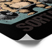 Poster Kinda Fit Sorta Fat - Funny Gym Bear Weightlifting (Coin)