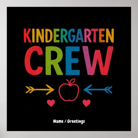 Poster Kinder Crew Funny Kindergarten Fun Retour À L'Écol (Devant)