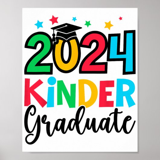Poster Kinder Graduate Kindergarten 2024 Cadeaux d'études (Devant)