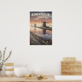 Poster Kinderdijk Pays-Bas Voyage Rétro (Cuisine)
