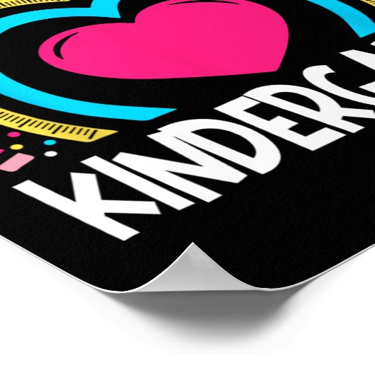 Poster Kindergarten Boho Rainbow enseignant équipe Kinder (Coin)