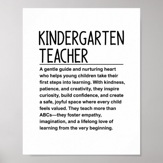 Poster Kindergarten teacher (Devant)