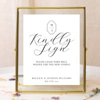 Kindly Sign Minimal Elegant Script Guestbook Sign
