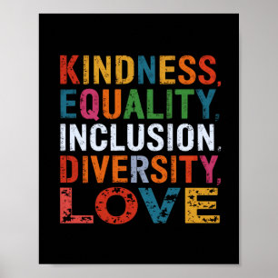 Poster Kindness Égalité Inclusion Diversité Aimer Social