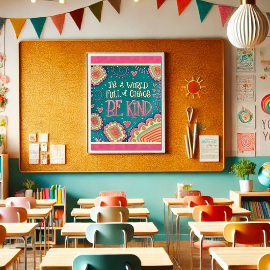 Poster Kindness in Chaos Quote Inspiring 