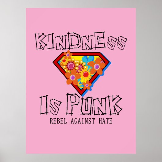 Poster Kindness Is Punk - Rebel Against Hate (Devant)