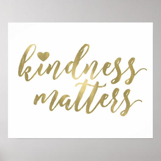 Poster Kindness Matters Gold Heart inspiration citation (Devant)
