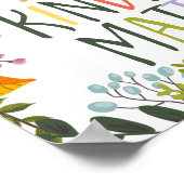 Poster Kindness Matters, Kind citations, Boho floral oran (Coin)