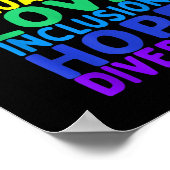 Poster Kindness Paix Égalité Inclusion Diversité humaine (Coin)
