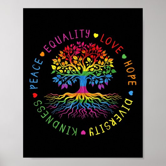 Poster Kindness Peace Equality Love Hope Diversity Human  (Devant)