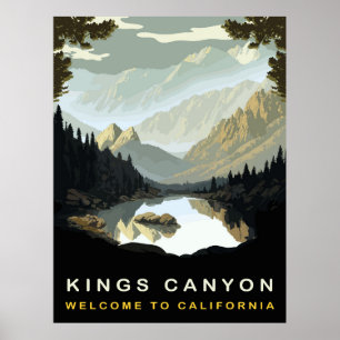 Poster King Canyon, Californie, Vintage voyage