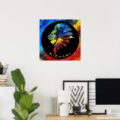 Poster King of the jungle watercolor name monogram (Bureau à domicile)