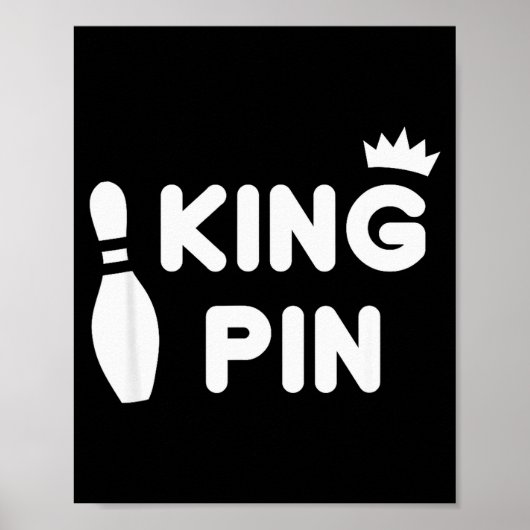 Poster King Pin Bowling Funny Cute Couples Bowler League  (Devant)