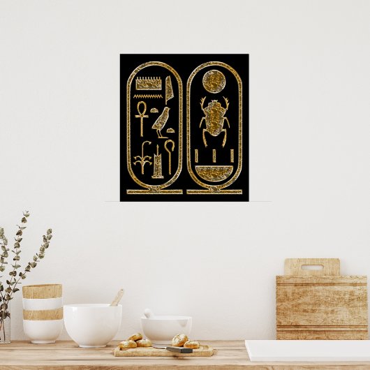 Poster King Tut Hiéroglyphes Imprimer (Cuisine)