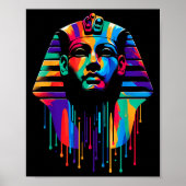Poster King Tut. Tutankhamun Minimalist Vibrant Style Chr (Devant)