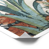 Poster Kingfisher avec Irises, Hokusai, 1834 (Coin)
