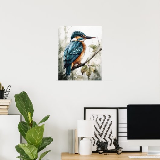 Poster Kingfisher Bird Art Imprimer l'affiche (Bureau à domicile)