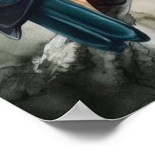 Poster Kingfisher Bird Art Imprimer l'affiche (Coin)