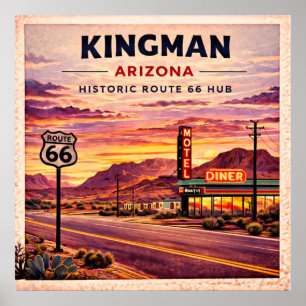 Poster Kingman Arizona Route 66 Vintage