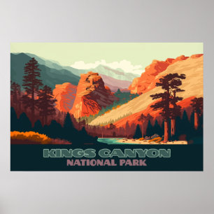 Poster Kings Canyon National Park California Mountains