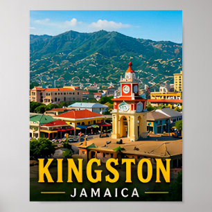 Poster Kingston Blue Mountains et culture jamaïcaine