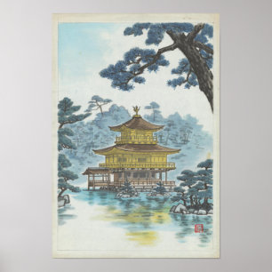 Poster Kinkakuji Temple Kamei Tobei Scenery Art