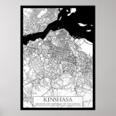 Poster Kinshasa DR Congo Map (Devant)