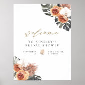 Poster KINSLEY Boho Terracotta Fête de Fiançailles Bienve (Devant)