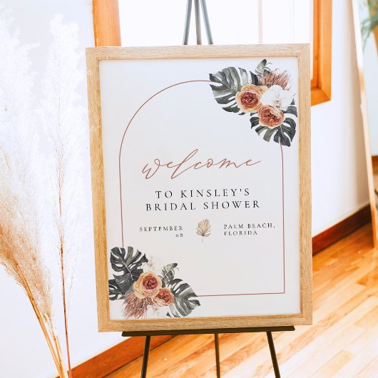 Poster KINSLEY Boho Terracotta Réception de Mariage Bienv
