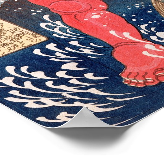 Poster Kintoki nage dans la cascade (Coin)