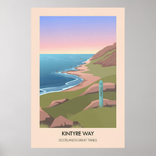 Poster Kintyre Way Les Grandes Traversées d'Écosse Affich