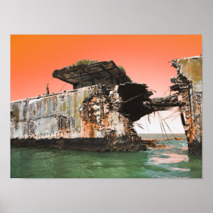 Poster kiptopeke bateaux en béton dreamdaze