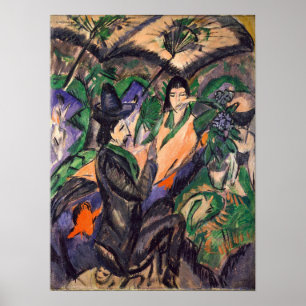 Poster Kirchner - Couple sous parapluie japonais