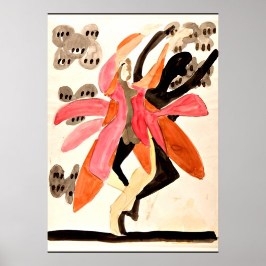 Poster Kirchner - Danseurs, peinture colorée (Devant)