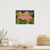 Poster Kirchner - Deux Chiffres Roses Au Lac (Cuisine)