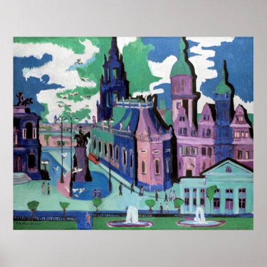 Poster Kirchner et Dresden Schlossplatz (Devant)