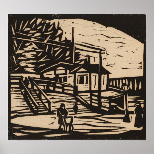 Poster Kirchner - Hangar sur la rive de l'Elbe 1906 (Devant)