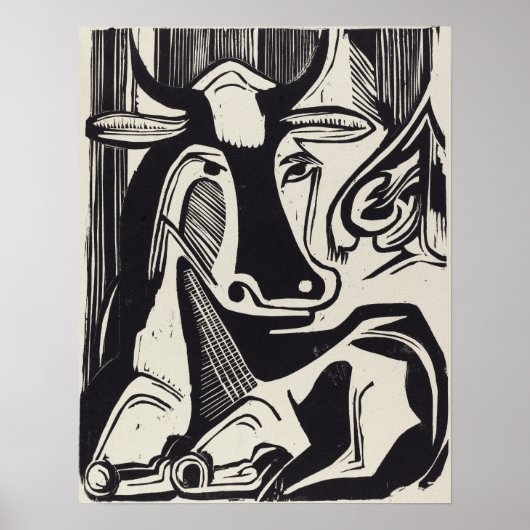 Poster Kirchner - La Grande Vache Couchée 1929 (Devant)
