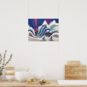 Poster Kirchner - Montagnes enneigées avec voiles de ski  (Cuisine)