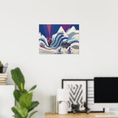Poster Kirchner - Montagnes enneigées avec voiles de ski  (Bureau à domicile)