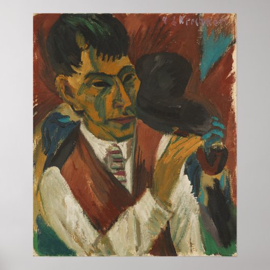 Poster Kirchner - Otto Mueller avec pipe (Devant)