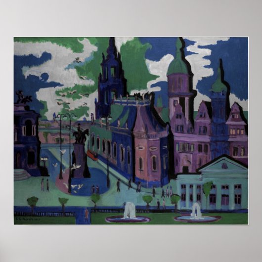 Poster Kirchner - Vue de Dresden Schlossplatz (Devant)