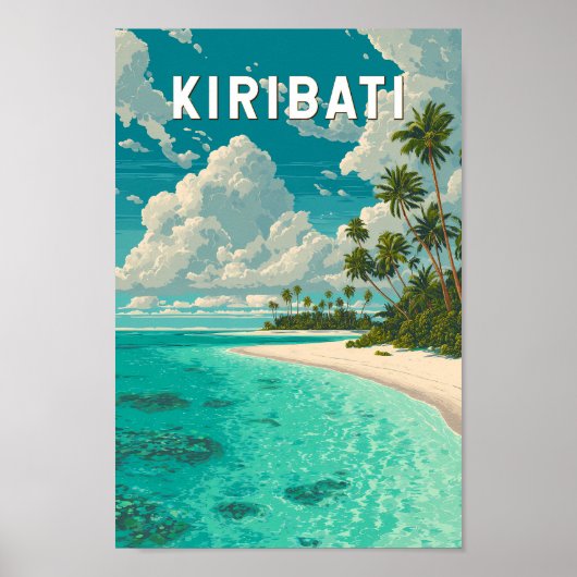 Poster Kiribati Illustration Travel Art Vintage (Devant)